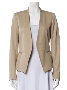 Theory Beige Open-Front Tailored Blazer